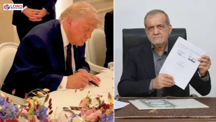 امریکی صدر ڈونلڈ ٹرمپ اور ایران کے صدر مسعود پزشکیان نے امن معاہدے پر الیکٹرانک دستخط مکمل